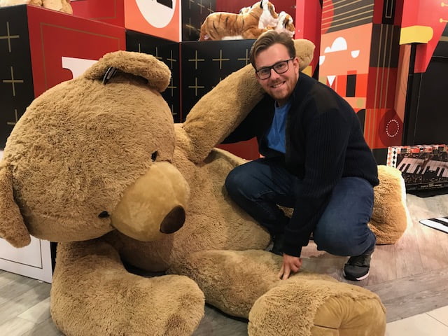 Max and a big teddy bear