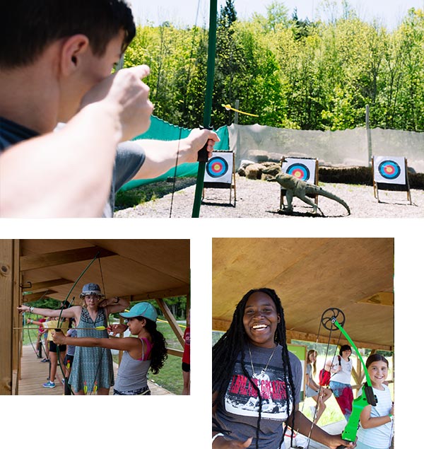 a collage of archery photos