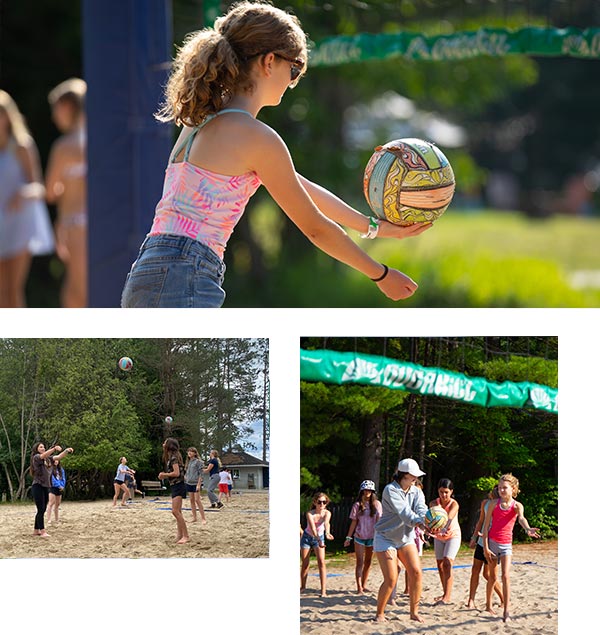 collage of beach volleyball photos